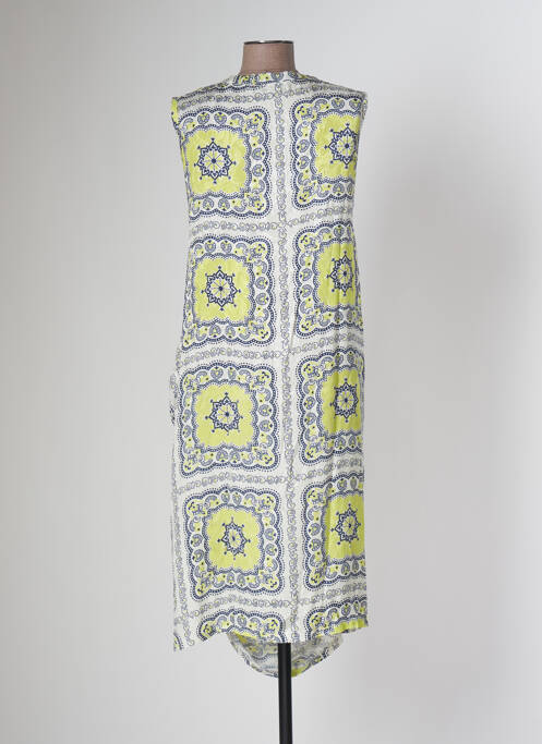 Robe mi-longue jaune TENDANCE UNIQUE pour femme