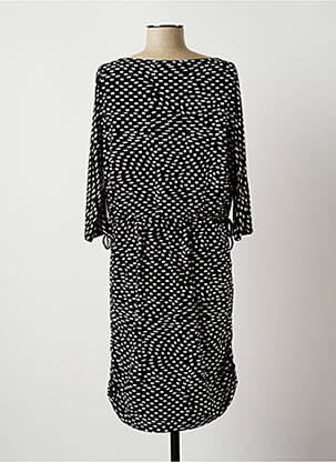 Robe mi-longue coupe fluide manches 3/4 noir COMMA, femme