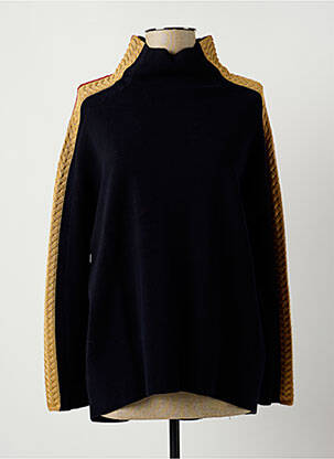 Pull finition bords-côtes manches longues bleu TOMMY HILFIGER femme