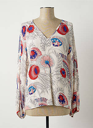 Blouse imprimé fantaisie manches longues beige ZAPA femme