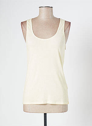 Top stretch sans manche jaune HUIT SIX SEPT femme