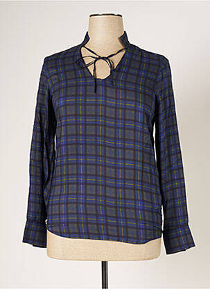 Blouse tissage popeline manches longues bleu DANIEL HECHTER femme