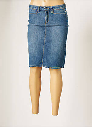 Jupe mi-longue stretch bleu KANOPE femme
