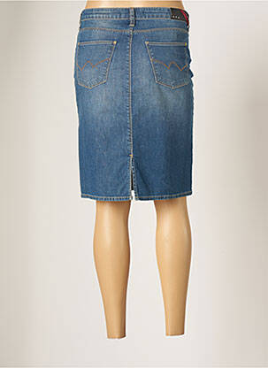 Jupe mi-longue stretch bleu KANOPE femme