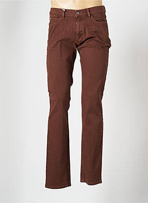 Jeans coupe slim marron BRUNO SAINT HILAIRE pour homme