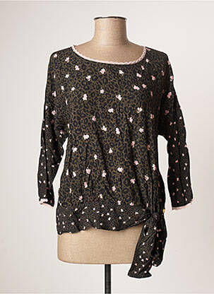 Blouse tissage popeline manches 3/4 vert PAUL BRIAL femme