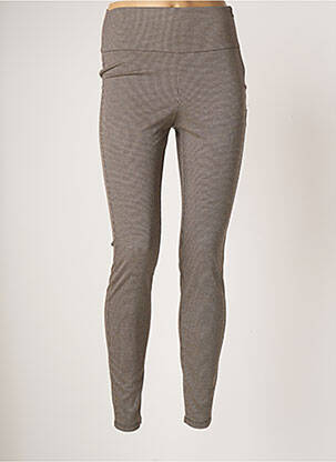 Pantalon slim stretch taille haute marron YAYA femme