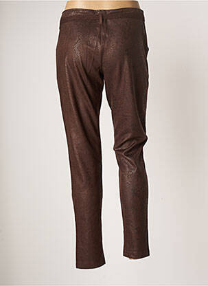 Pantalon slim stretch taille haute marron LO! LES FILLES femme