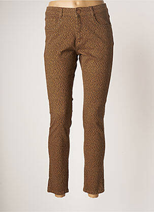 Pantalon 7/8 taille haute taille haute marron PARA MI femme