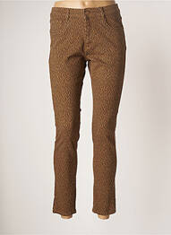 Pantalon 7/8 taille haute taille haute marron PARA MI femme