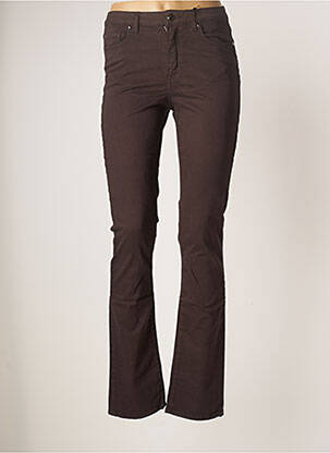Pantalon slim taille basse taille basse marron EMMA & ROCK femme