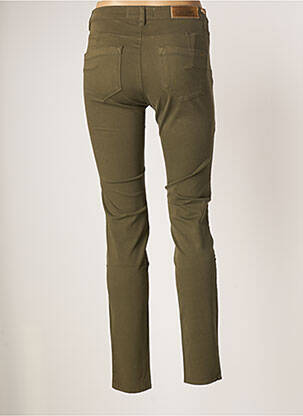 Pantalon slim tissage popeline taille normale vert COUTURIST femme