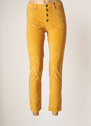 Pantalon 7/8 taille haute taille haute jaune EMMA & ROCK femme