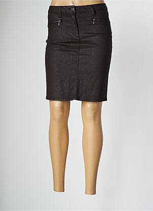 Jupe mi-longue stretch marron EMMA & ROCK femme