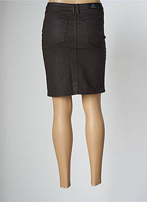 Jupe mi-longue stretch marron EMMA & ROCK femme