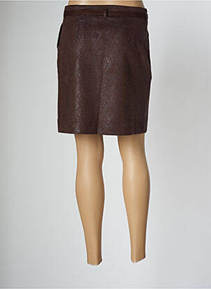 Jupe courte fermeture zip latéral marron LO! LES FILLES femme