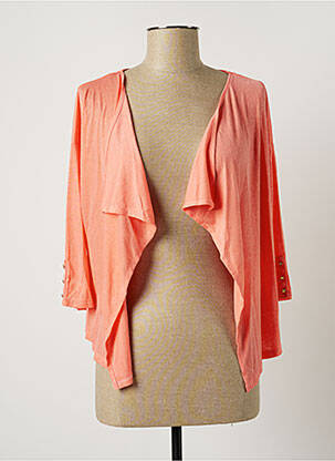 Gilet manches longues manches 3/4 rose JULIE GUERLANDE femme