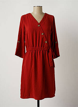 Robe mi-longue manches longues manches longues marron JULIE GUERLANDE femme