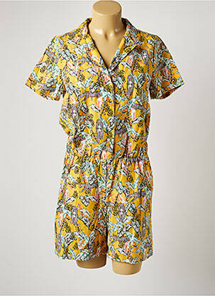 Combishort tissage popeline jaune C'EST BEAU LA VIE femme
