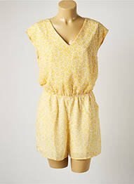 Combishort fermeture boutonnée au dos manches courtes jaune NINA KALIO femme