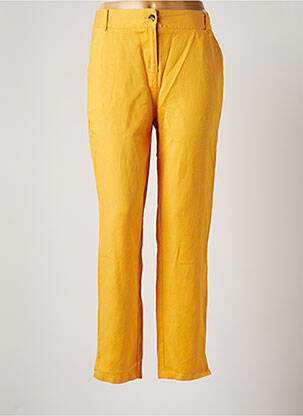 Pantalon chino fermeture zippée sous rabat boutonné taille normale orange C'EST BEAU LA VIE femme