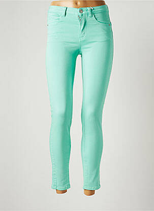 Pantalon 7/8 stretch taille basse vert C'EST BEAU LA VIE femme
