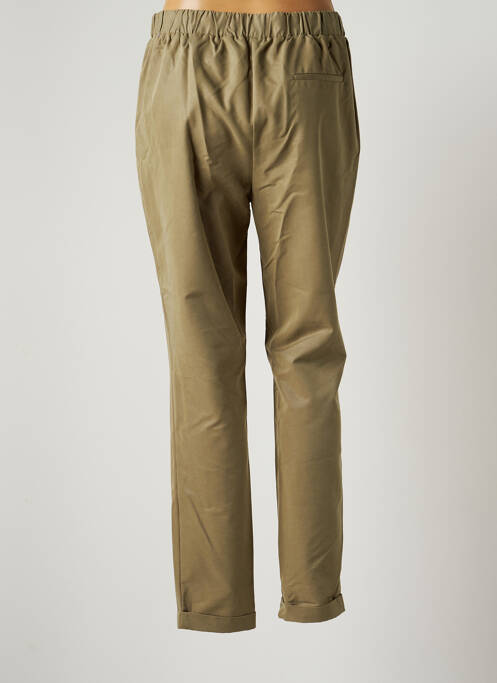 Pantalon droit tissage popeline taille normale vert JULIE GUERLANDE femme