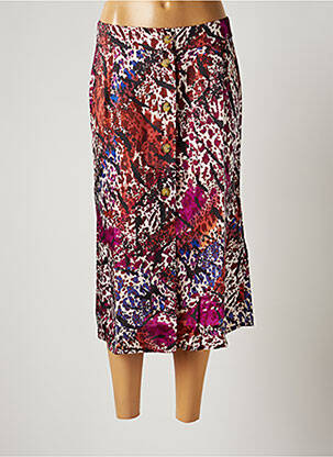 Jupe mi-longue coupe droite violet JULIE GUERLANDE femme