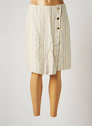 Jupe mi-longue taille normale beige JULIE GUERLANDE femme