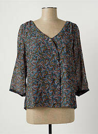 Chemisier imprimé fleurs manches 3/4 bleu VILA femme