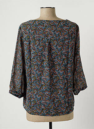 Chemisier imprimé fleurs manches 3/4 bleu VILA femme