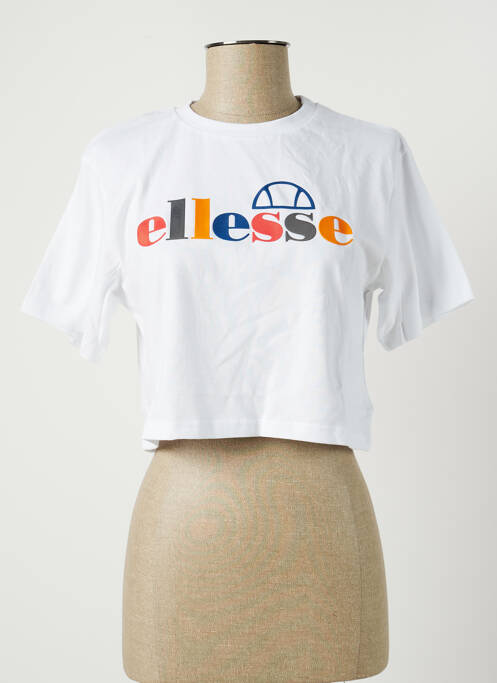 T-shirt sérigraphie floquée manches courtes blanc ELLESSE femme