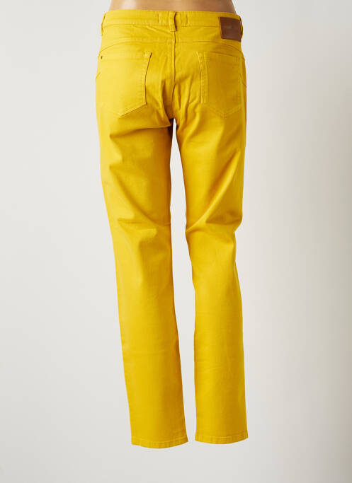 Pantalon droit stretch taille normale jaune ONE STEP femme