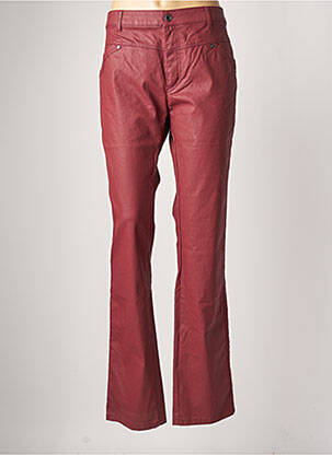 Pantalon droit stretch taille normale rouge ONE STEP femme