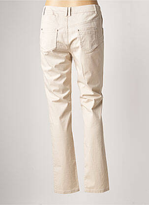 Pantalon slim tissage popeline taille normale beige FRED SABATIER femme