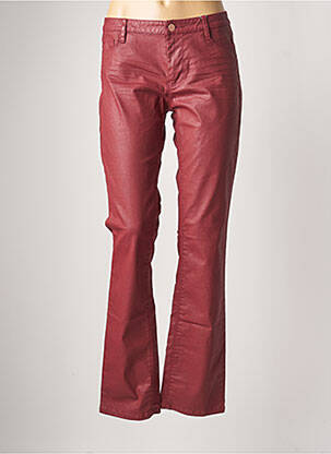 Pantalon droit stretch taille basse rouge CKS femme