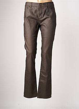 Jeans coupe droite stretch taille basse marron IKKS femme