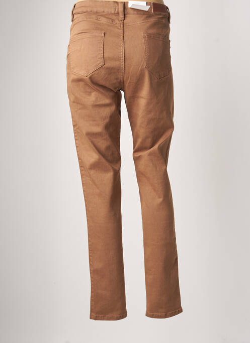Pantalon slim marron C'EST BEAU LA VIE pour femme