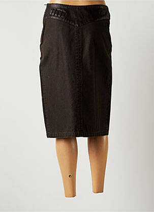 Jupe mi-longue fermeture zip latéral marron DE LA VEGA femme