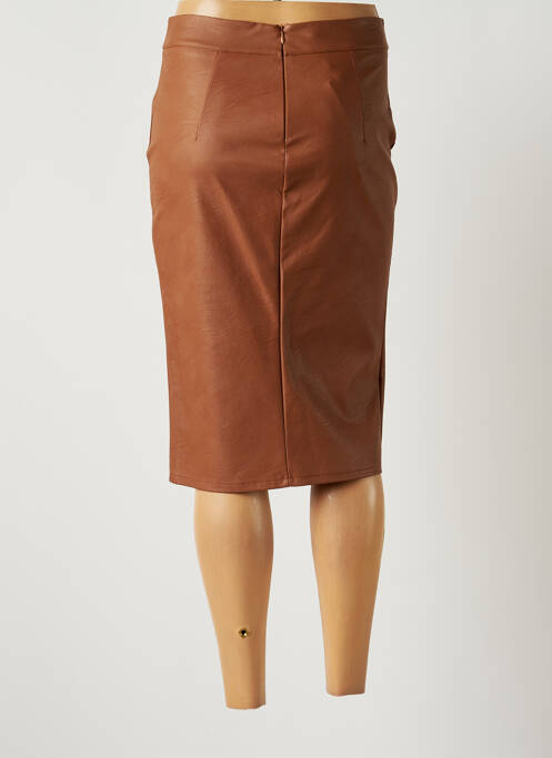 Jupe mi-longue taille à pinces marron RINASCIMENTO femme