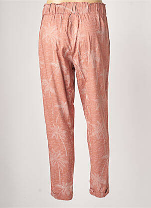 Pantalon droit tissage popeline taille normale rose GEISHA femme