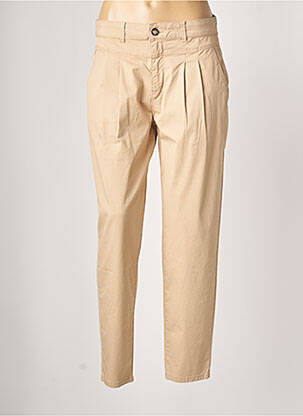 Pantalon 7/8 tissage popeline taille normale beige GEISHA femme