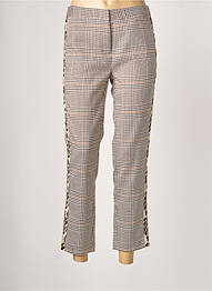Pantalon 7/8 fermeture zippée sous rabat avec crochet taille normale beige JUS D'ORANGE femme