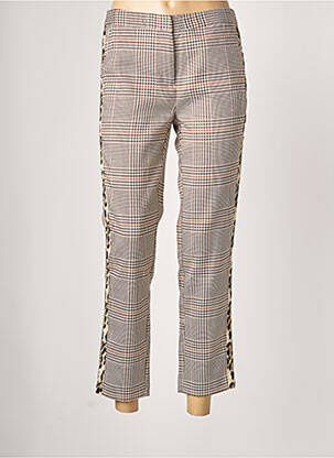 Pantalon 7/8 fermeture zippée sous rabat avec crochet taille normale beige JUS D'ORANGE femme