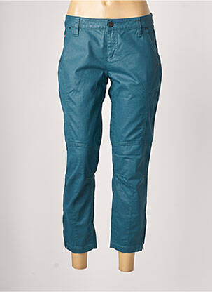 Pantalon 7/8 fermeture zippée sous rabat boutonné taille normale vert ONE STEP femme
