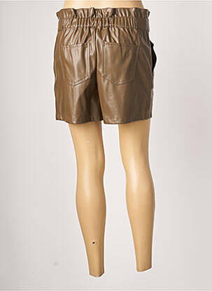 Short fermeture zippée sous rabat boutonné taille normale marron JUS D'ORANGE femme