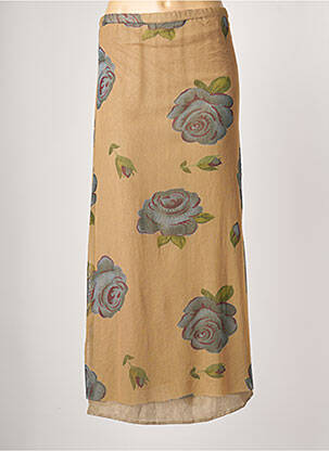 Jupe longue coupe droite beige MAIS IL EST OU LE SOLEIL femme