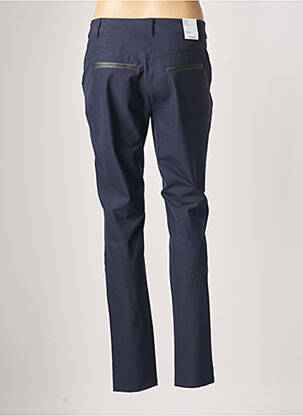 Pantalon chino fermeture zippée sous rabat boutonné taille normale bleu FRANSA femme