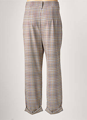 Pantalon droit fermeture zippée sous rabat boutonné taille normale beige RINASCIMENTO femme