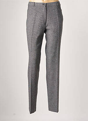 Pantalon droit fermeture zippée sous rabat boutonné taille normale gris ANNE KELLY femme